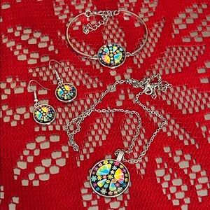 Colorful Peace Sign Jewelry Set
